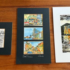 San Francisco Watercolor Original Golden Gate Cable Car Lombard Signed Schendel